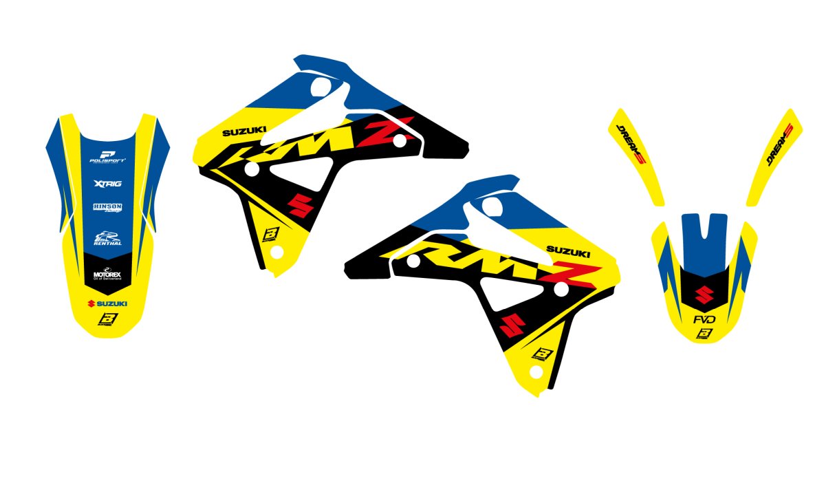 BLACKBIRD Sada nálepiek Dream 5 SUZUKI RMZ 450 05-07