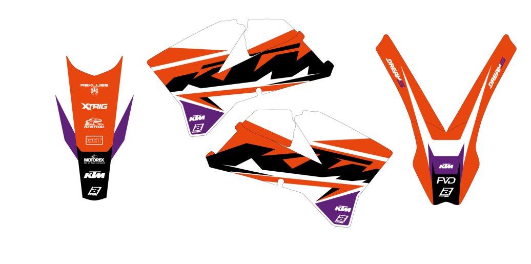BLACKBIRD Sada nálepiek Dream 5 KTM SX-SXF 2005-2006 / EXC 2005-2007