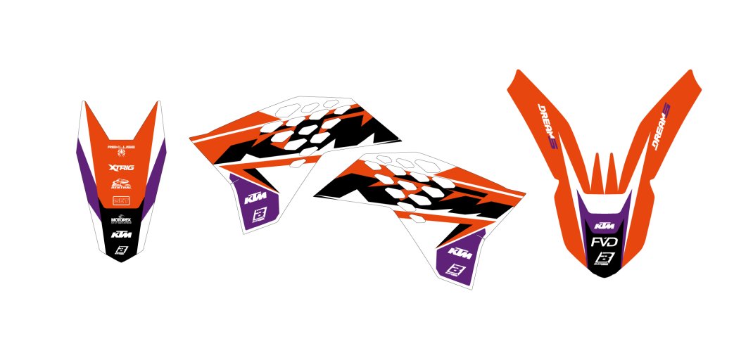 BLACKBIRD Sada nálepiek Dream 5 KTM SX-SXF 2007-2010 / EXC 2008-2011