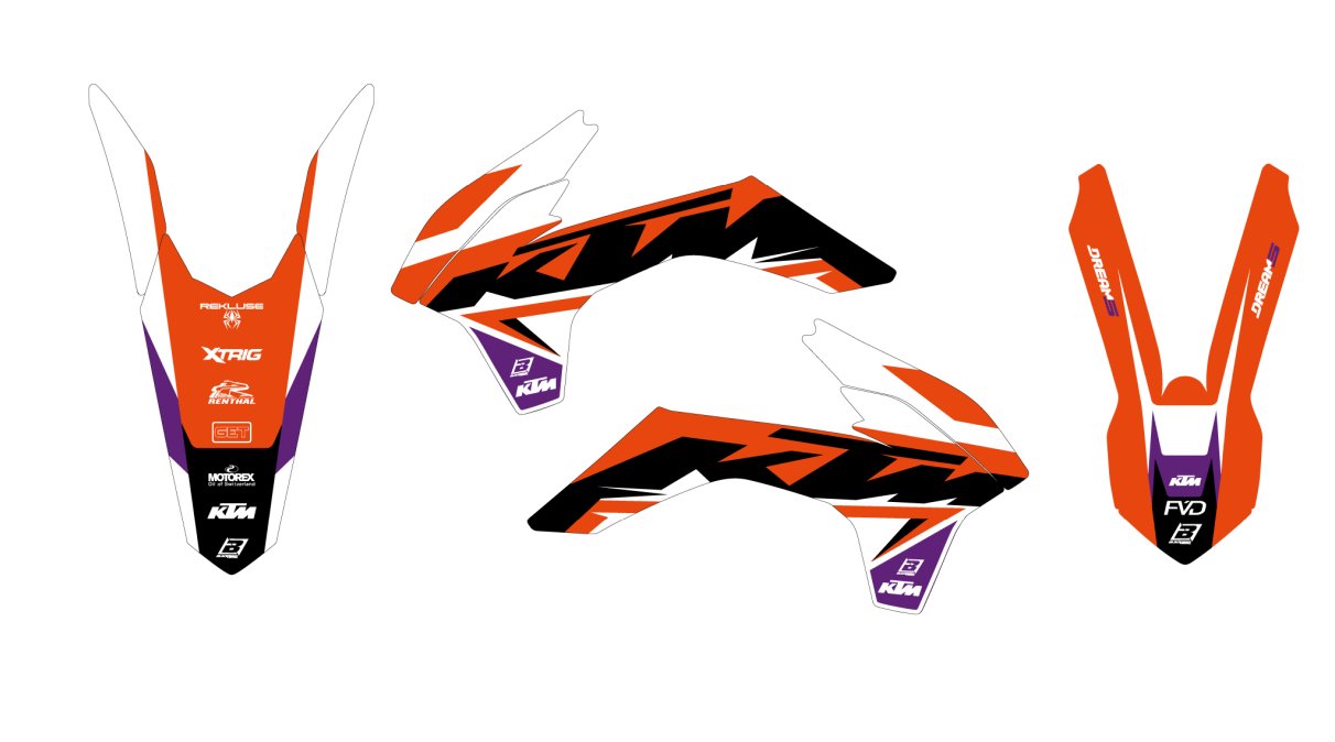 BLACKBIRD Sada nálepiek Dream 5 KTM SX-SXF 2013-2015 / EXC 2014-2016