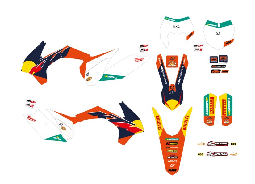 BLACKBIRD Sada nálepiek Replica Team KTM Factory MxGP 26 SX-SXF 2013-2015 / EXC 2014-2016