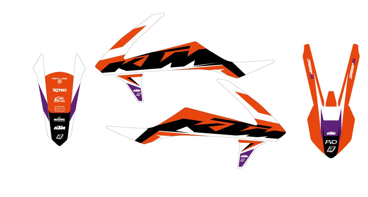 BLACKBIRD Sada nálepiek Dream 5 KTM SX-SXF 2016-2018 / EXC 2017-2019