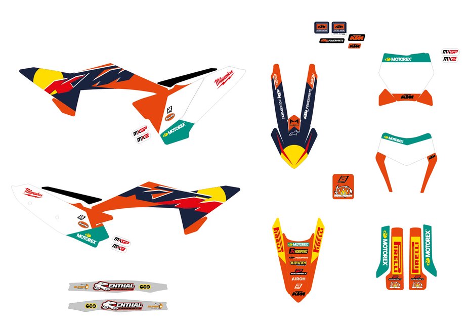 BLACKBIRD Sada nálepiek Replica Team KTM Factory MxGP 26 SX-SXF 2025-2026 / EXC 2026-2027
