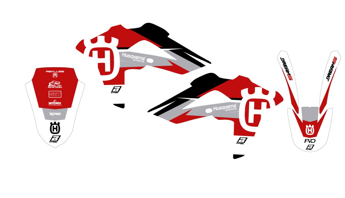 BLACKBIRD Sada nálepiek Dream 5 HUSQVARNA CR,WR 2009-2013 / TE,TC 250-310 2008-2013 / TE,TC 450-510 2008-2010