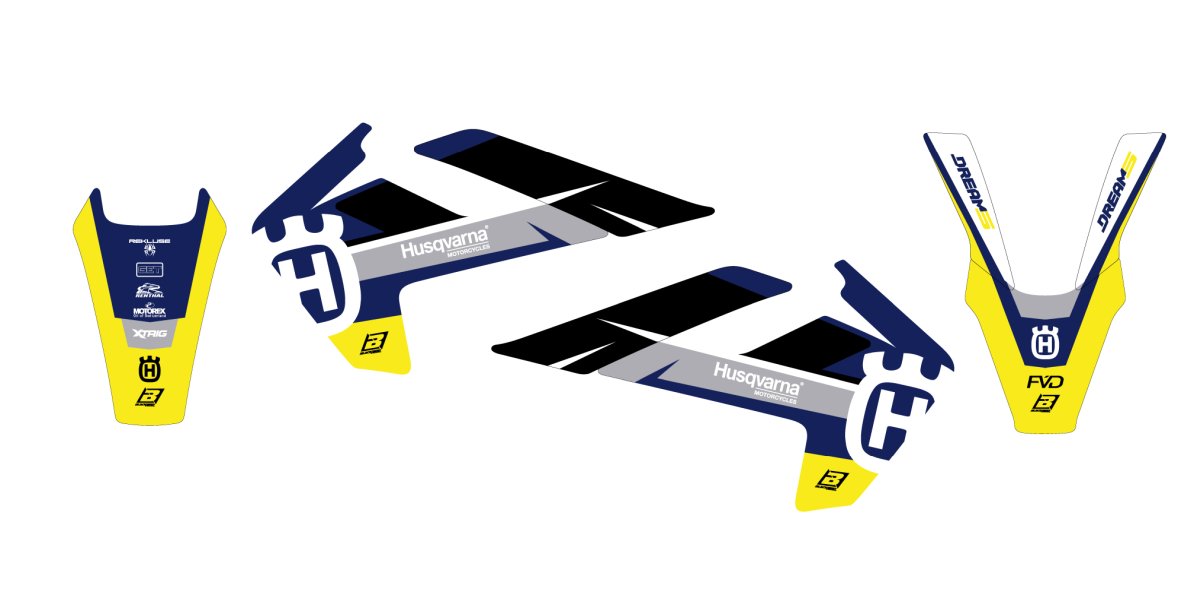 BLACKBIRD Sada nálepiek Dream 5 HUSQVARNA TC,FC 2016-2018 / TE,FE 2017-2019