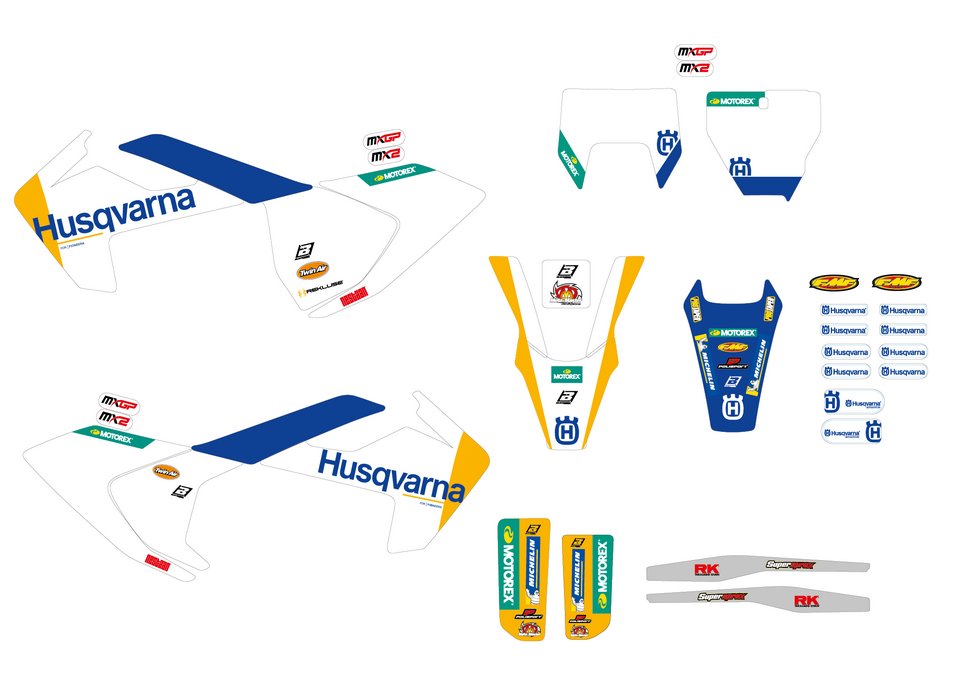 BLACKBIRD Sada nálepiek Replica Team Husqvarna Factory MxGP 26 TC,FC 2016-2018 / TE,FE 2017-2019