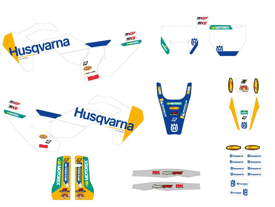 BLACKBIRD Sada nálepiek Replica Team Husqvarna Factory MxGP 26 FC/TC 2023-2024 / FE/TE 2024-2025