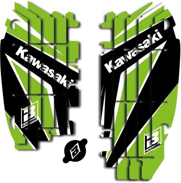 BLACKBIRD Nálepky na mriežky chladiča Dream 4 KAWASAKI KXF 450 12-15