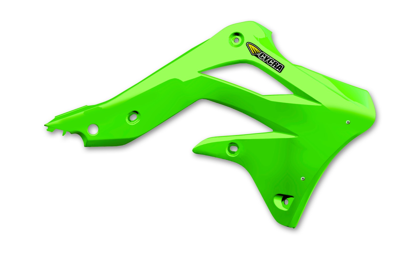 Spojlery chladiča POWERFLOW Cycra – zelená, Kawasaki 2013 KXF 450
