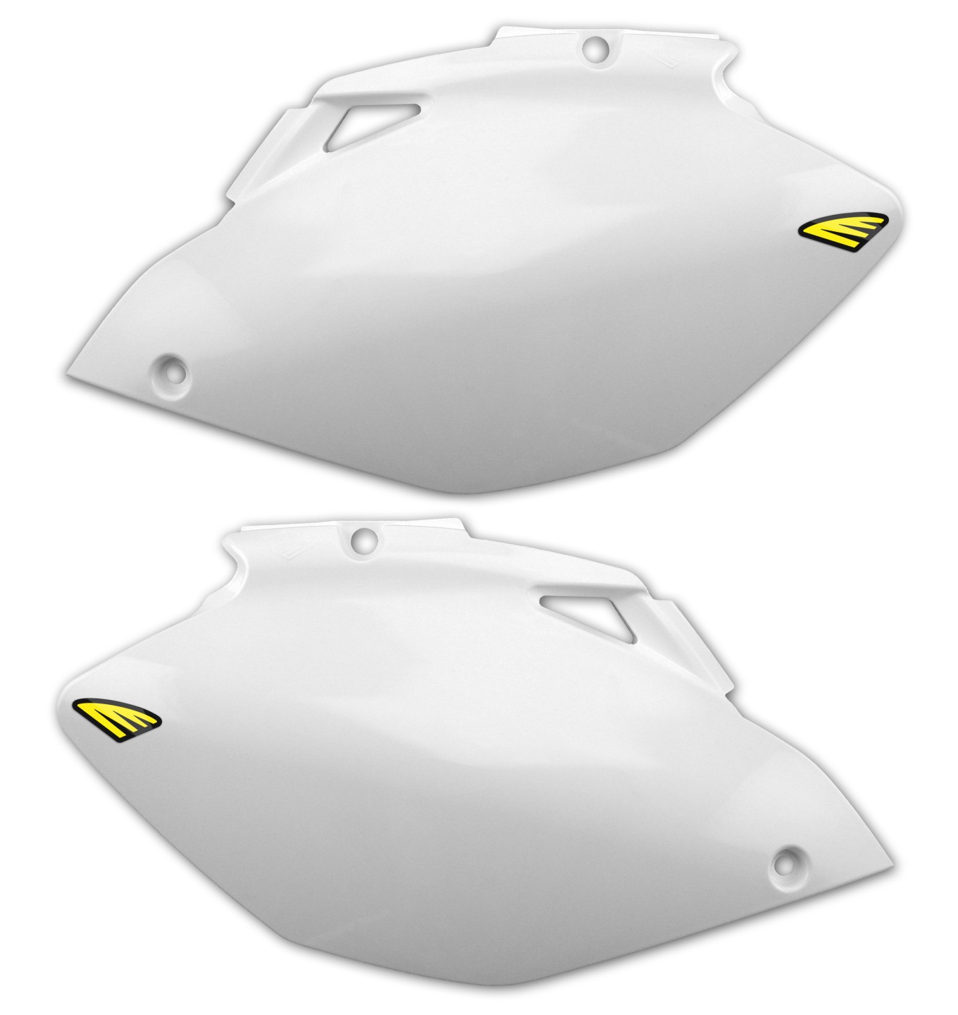 Bočné číslové tabuľky Cycra – biela, Yamaha 2006–2009 YZ250F/YZ450F
