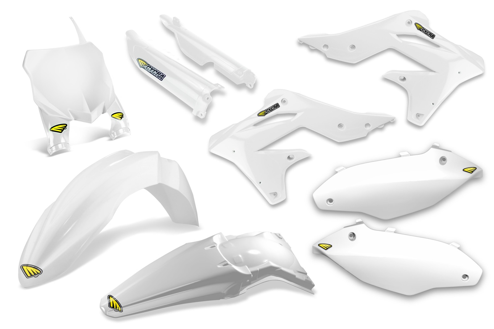 Sada plastov POWERFLOW Cycra – biela, Kawasaki 2013 KXF 250