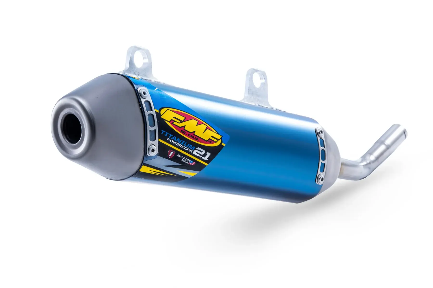 Tlmič výfuku FMF PowerCore 2.1 — Fantic XE 300 2025, titánový tlmič, modrý (2T)