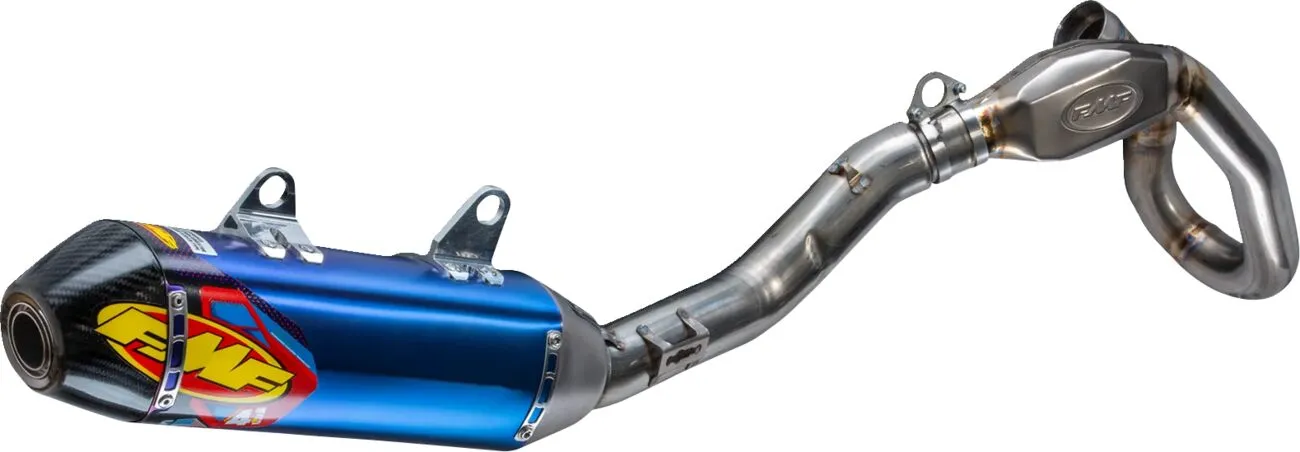 Kompletný výfukový systém FMF Factory 4.1 RCT — Honda CRF 250 R, CRF 250 RX 2022–2024, titánový tlmič, titánové potrubie, karbón, modrý (4T)
