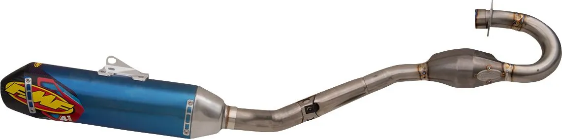 Kompletný výfukový systém FMF Factory 4.1 RCT — Kawasaki KX 450, KX 450 X, KX 450 F 2021–2023, titánový tlmič, titánové potrubie, karbón, modrý (4T)