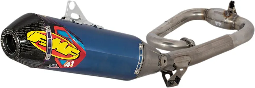 Kompletný výfukový systém FMF Factory 4.1 RCT — Yamaha YZ 450 F, YZ 450 FX 2020–2022, titánový tlmič, titánové potrubie, karbón, modrý (4T)