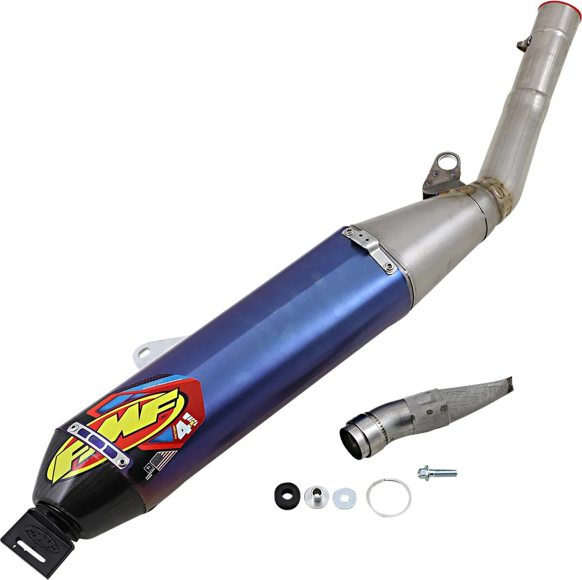 Tlmič výfuku FMF Factory 4.1 RCT — Yamaha WR 450 F 2020, titánový tlmič, titánové potrubie, karbón, modrý (4T)