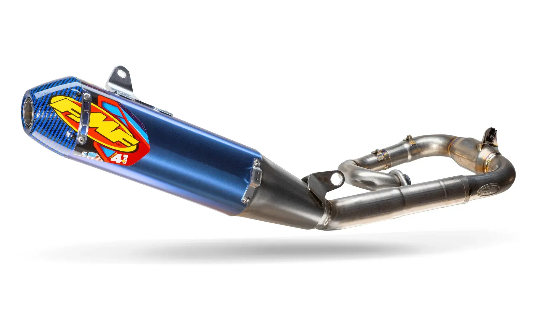 Kompletný výfukový systém FMF Factory 4.1 RCT — Yamaha YZ 450 F 2026–2027, titánový tlmič, titánové potrubie, karbón, modrý (4T)
