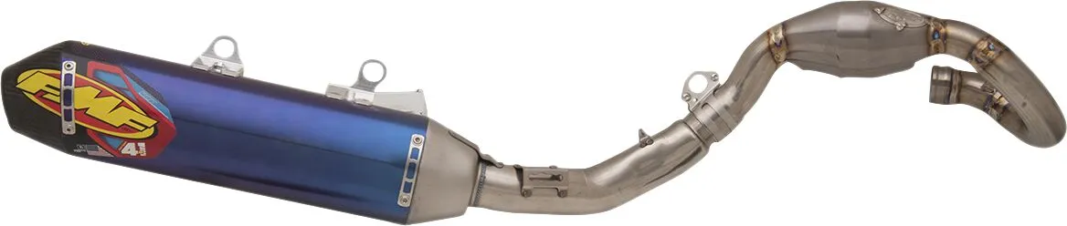 Kompletný výfukový systém FMF Factory 4.1 RCT — KTM XC-F 350 I 2019–2022 a ďalšie, titánový tlmič, titánové potrubie, karbón, modrý (4T)