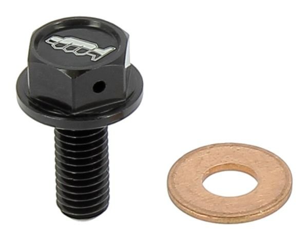 Vypúštacia skrutka Honda/Suzuki M12 x 20 mm s magnetom čierna
