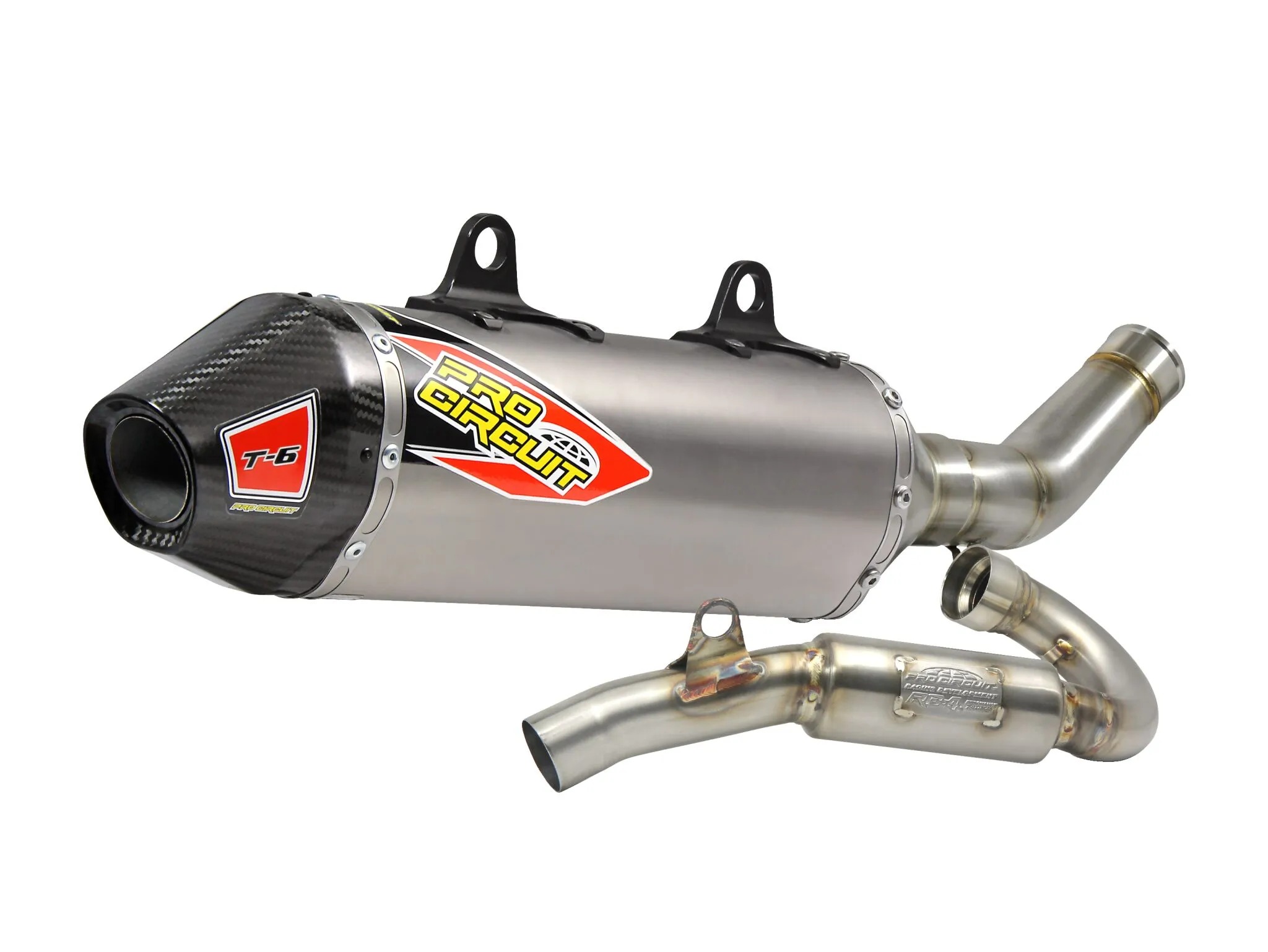 Kompletný výfukový systém Pro Circuit T-6 Euro — Husqvarna FC 450, FX 450 2017–2018, tlmič titán, potrubie nerez, bez lapača iskier