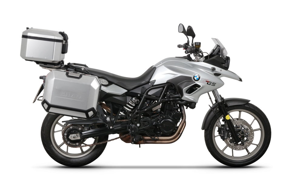 Kompletná sada hliníkových kufrov SHAD TERRA, 55L vrchný kufor + 36L / 47L bočné kufre, vrátane mont SHAD BMW F 650 GS/ F 700 GS/ F 800 GS