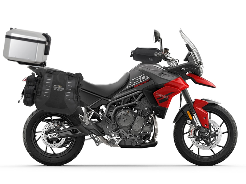 Kompletná sada bočných adventure vakov SHAD TERRA TR40 a hliníkového 55 L vrchného kufru ,vrátane mo SHAD TRIUMPH TIGER 900/GT/RALLY