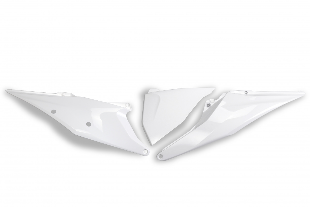 UFO Tabuľky zadné KTM SX-SX-F 19-22/EXC-EXC-F 20-23 125,150,250,300,350,450,500 2019-2023 ľavá s krytom airboxu biela 20
