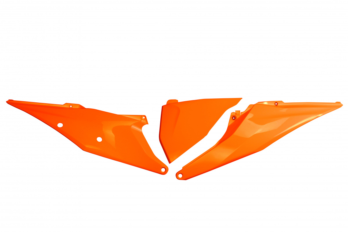 UFO Oldalidomok KTM SX-SX-F 19-22/EXC-EXC-F 20-23 125,150,250,300,350,450,500 2019-2023 bal légszűrőház-burkolattal narancs