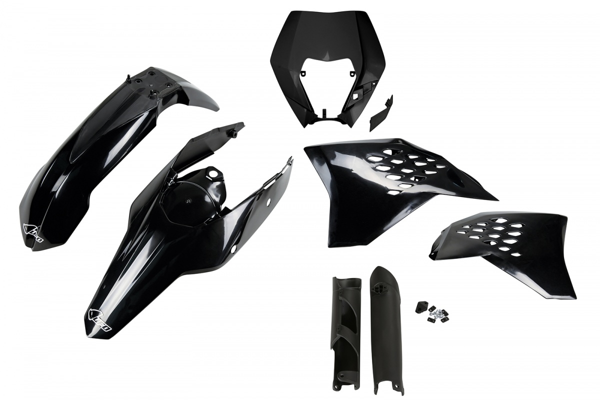 UFO Kompletná sada plastov KTM EXC/EXC-F s prednou maskou 09-11 čierna