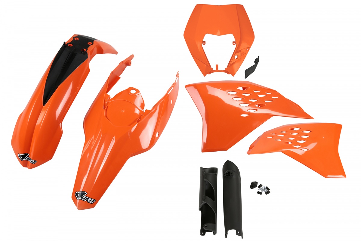 UFO Kompletná sada plastov KTM EXC/EXC-F s prednou maskou 09-11 originál 09-10