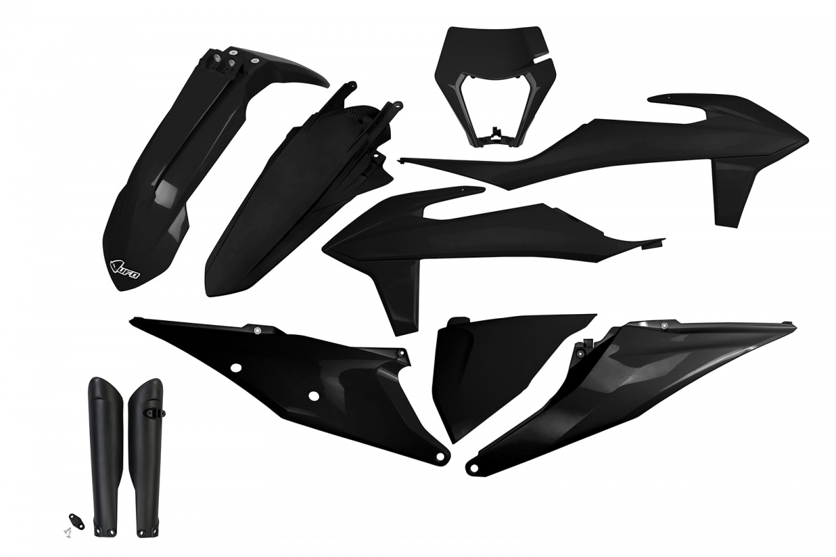 UFO Kompletná sada plastov KTM EXC 150,250,300/ EXC-F 250,350,450,500 s prednou maskou 2020-2023 čierna