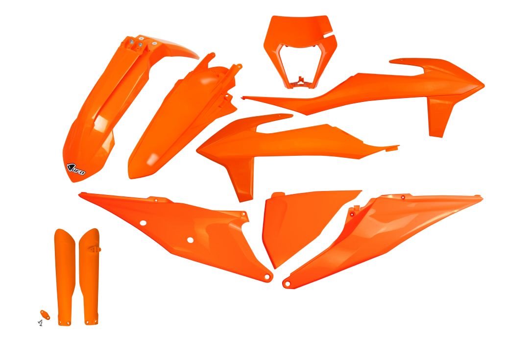 UFO Kompletná sada plastov KTM EXC 150,250,300/ EXC-F 250,350,450,500 s prednou maskou 2020-2023 oranžová