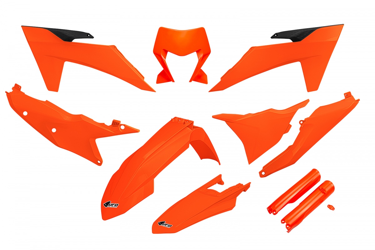 UFO Kompletná sada plastov KTM EXC 150, EXC 250, EXC 300 / EXC-F 250, 350, 450, 500 2024-2025 neonová oranžová