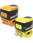 Obrázok pre Zámek kotoučové brzdy Scoot XA5, OXFORD - Anglie (integrovaný alarm, oranžový/žltý, průměr čepu 5,5 mm)