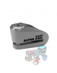 Obrázok pre Zámek kotoučové brzdy Alpha Alarm XA14, OXFORD - Anglie (integrovaný alarm, broušený kov, průměr čepu 14 mm)