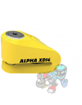 Obrázok pre Zámek kotoučové brzdy Alpha XD14, OXFORD - Anglie (žlutý, průměr čepu 14 mm)   