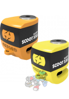 Obrázok pre Zámek kotoučové brzdy Scoot XA5, OXFORD - Anglie (integrovaný alarm, oranžový/žltý, průměr čepu 5,5 mm)